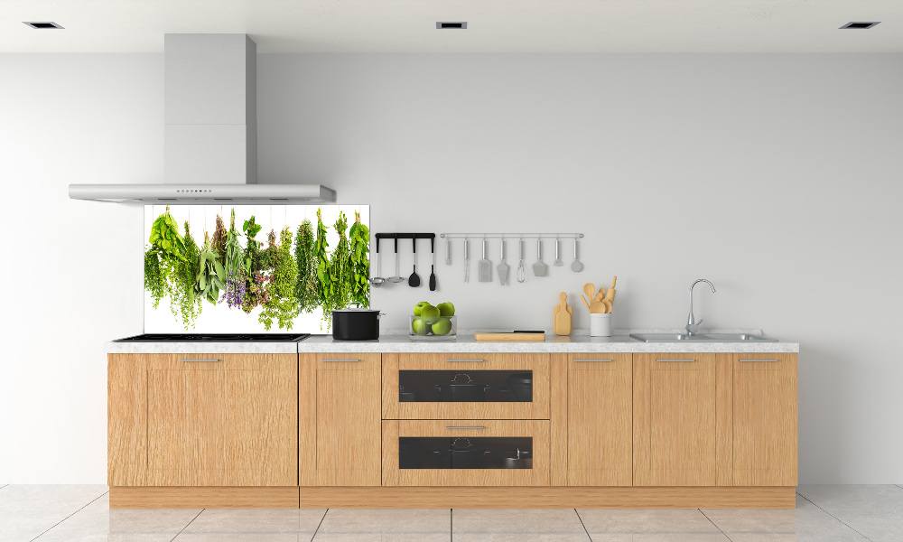 Cooker splashback Herbs on a string