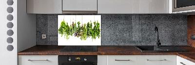 Cooker splashback Herbs on a string