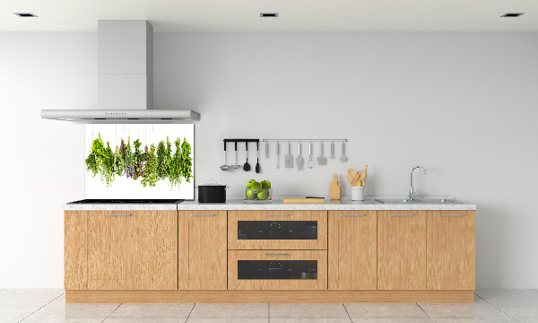 Cooker splashback Herbs on a string