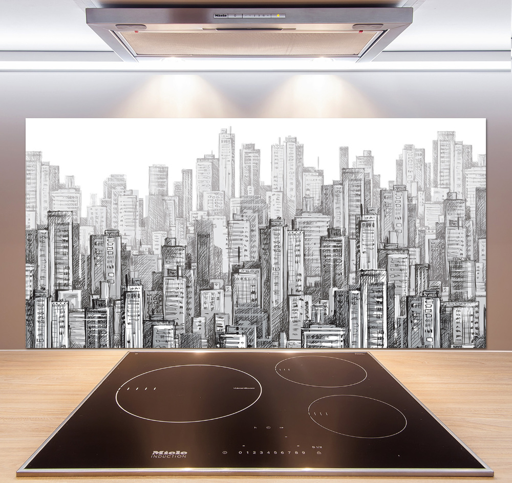 Cooker splashback Skyscrapers