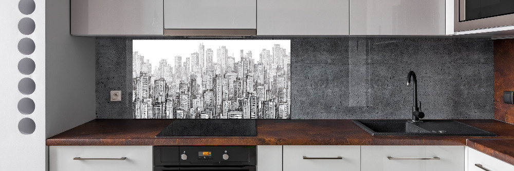 Cooker splashback Skyscrapers