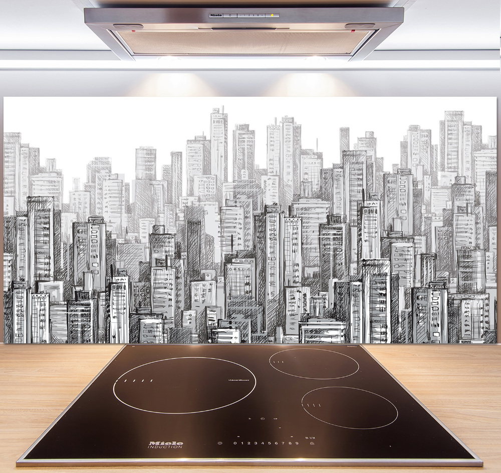 Cooker splashback Skyscrapers