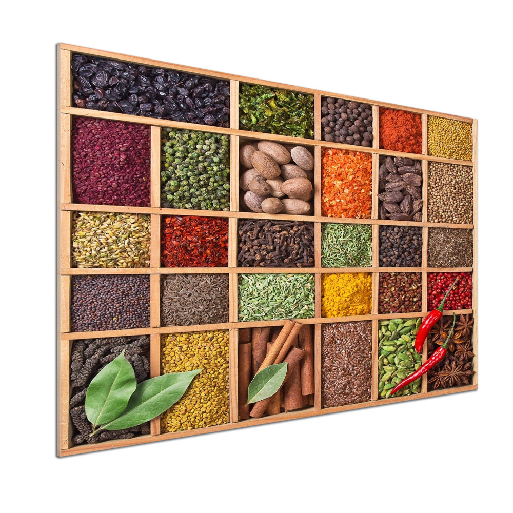 Glass splashback Spices and herbs