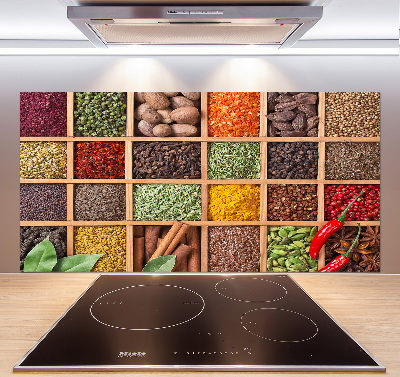 Glass splashback Spices and herbs