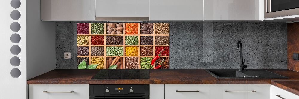 Glass splashback Spices and herbs