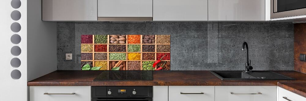 Glass splashback Spices and herbs