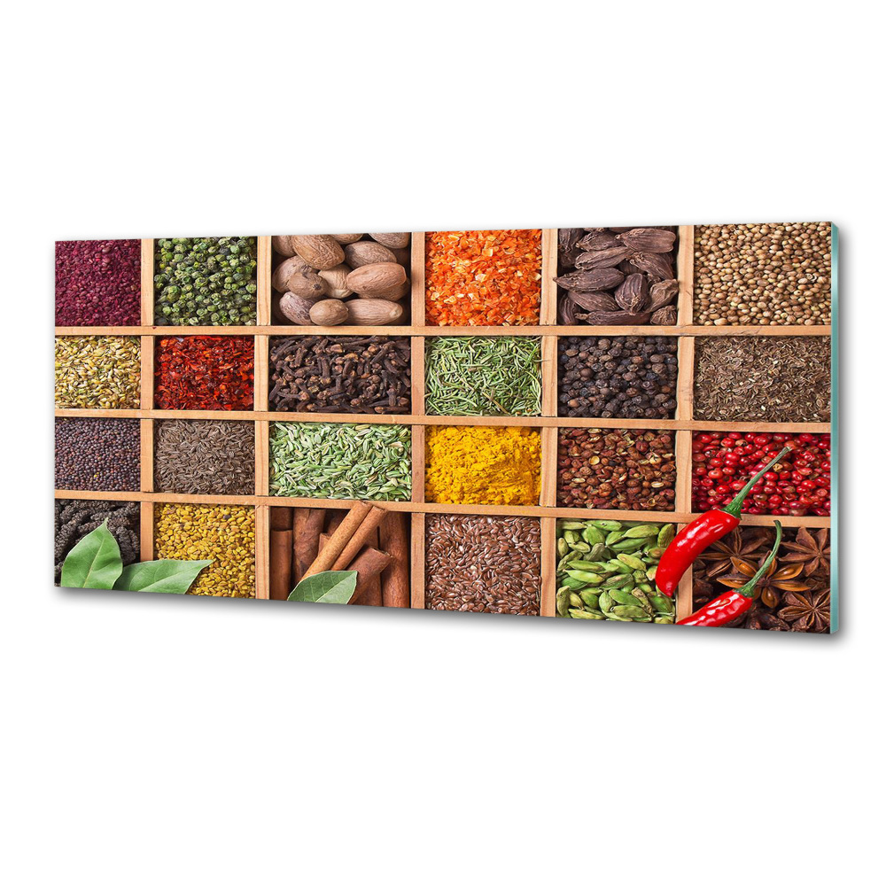 Glass splashback Spices and herbs