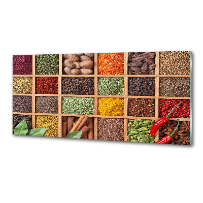 Glass splashback Spices and herbs