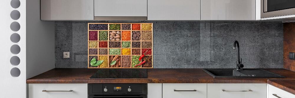 Glass splashback Spices and herbs