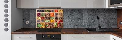 Glass splashback Spices and herbs