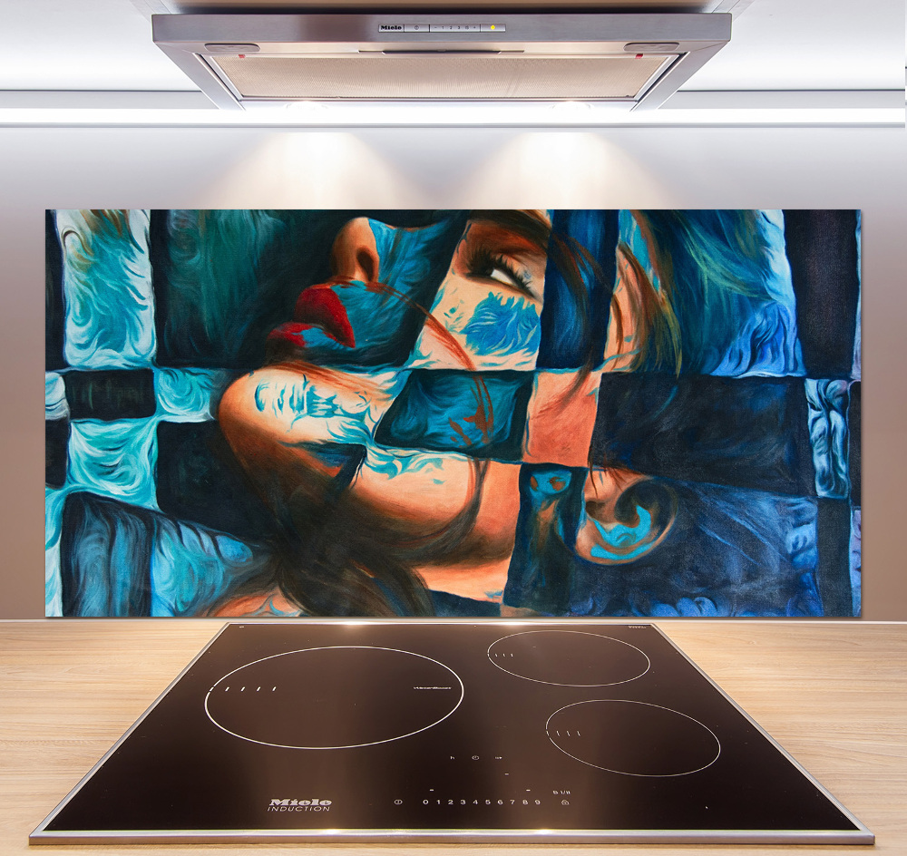 Kitchen wall panels Woman abstraction