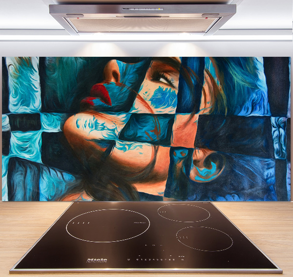 Kitchen wall panels Woman abstraction