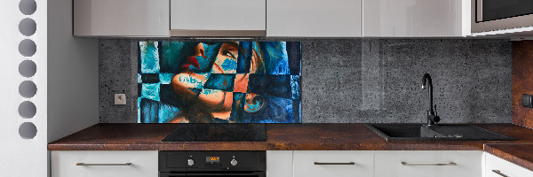 Kitchen wall panels Woman abstraction