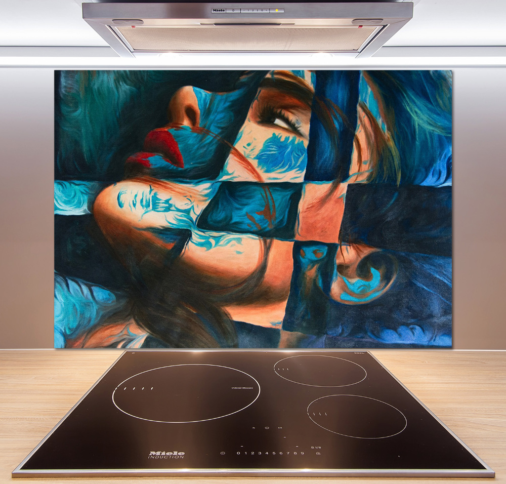 Kitchen wall panels Woman abstraction