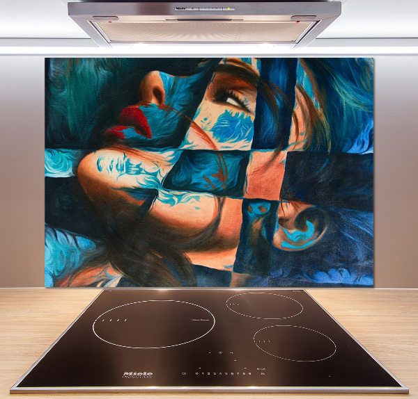 Kitchen wall panels Woman abstraction