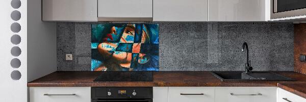 Kitchen wall panels Woman abstraction