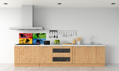 Kitchen wall panels Bicycle and skateboard