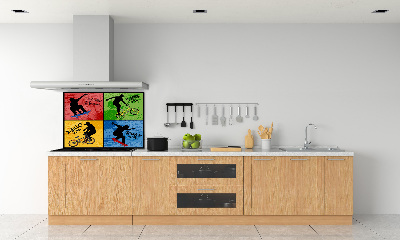 Kitchen wall panels Bicycle and skateboard