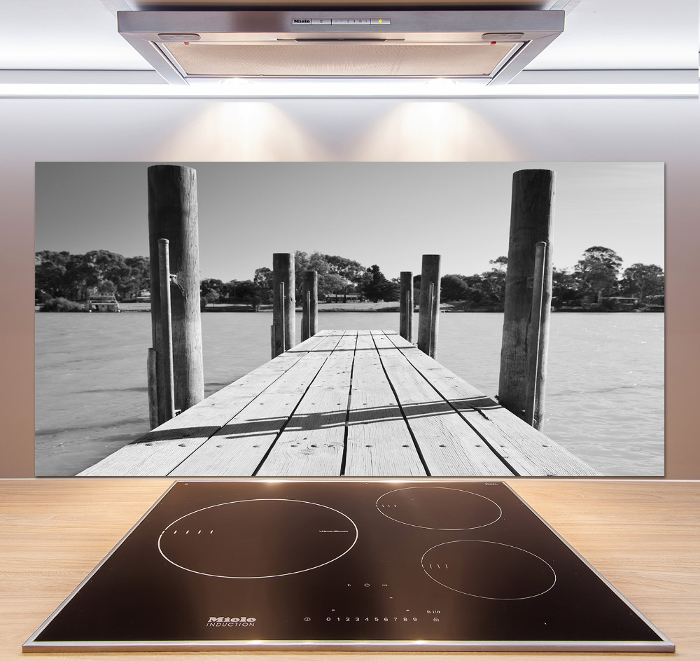 Cooker splashback Wooden pier