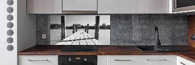 Cooker splashback Wooden pier