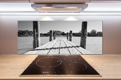 Cooker splashback Wooden pier