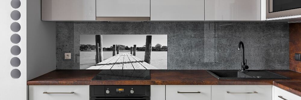 Cooker splashback Wooden pier