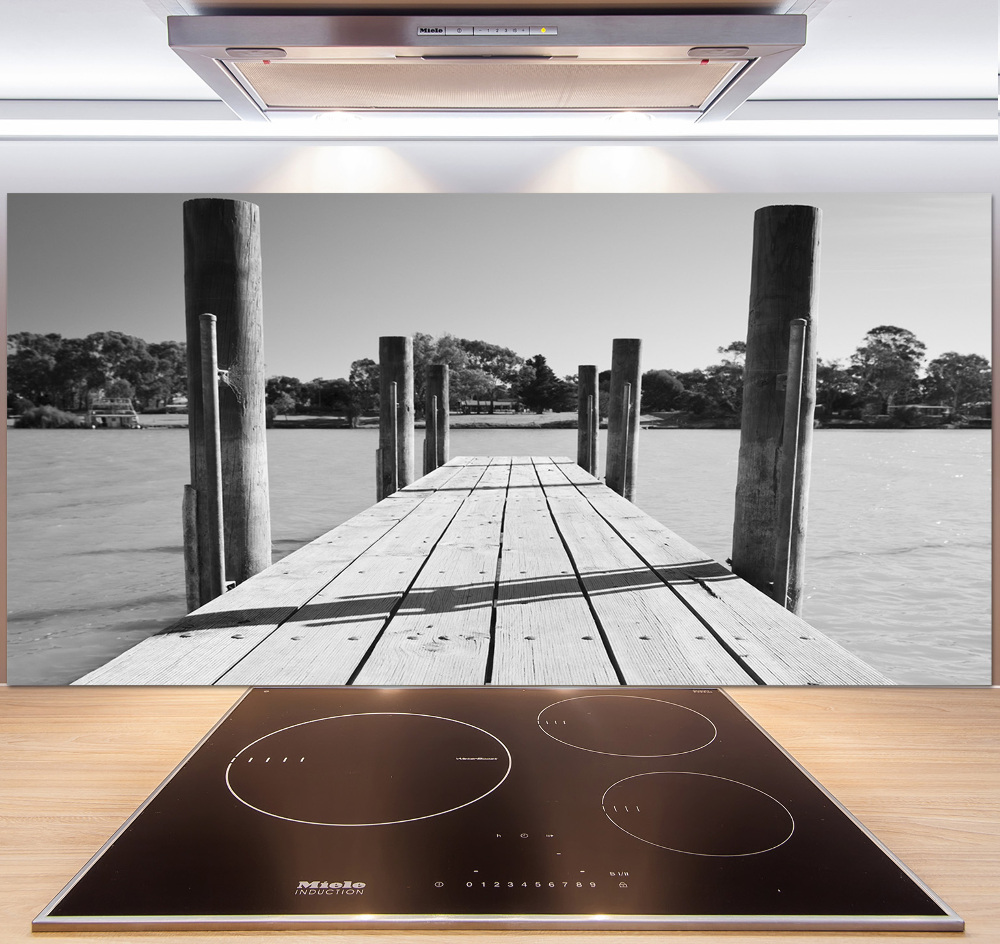 Cooker splashback Wooden pier