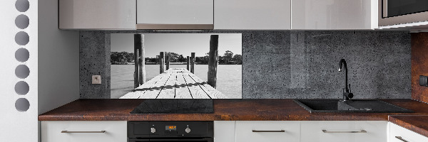 Cooker splashback Wooden pier