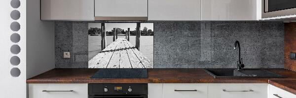 Cooker splashback Wooden pier