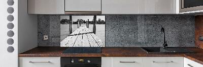 Cooker splashback Wooden pier