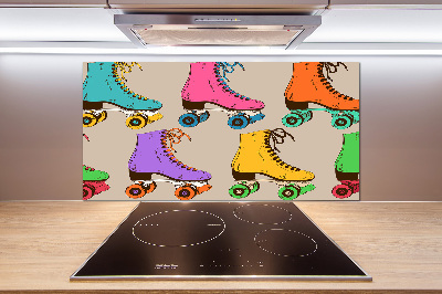 Kitchen splashback Colored roller skates