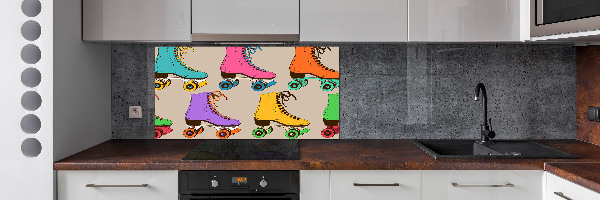 Kitchen splashback Colored roller skates