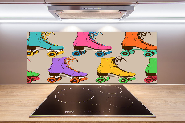 Kitchen splashback Colored roller skates