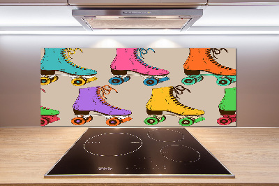 Kitchen splashback Colored roller skates