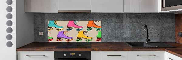 Kitchen splashback Colored roller skates