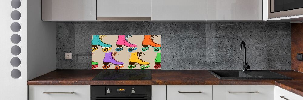 Kitchen splashback Colored roller skates