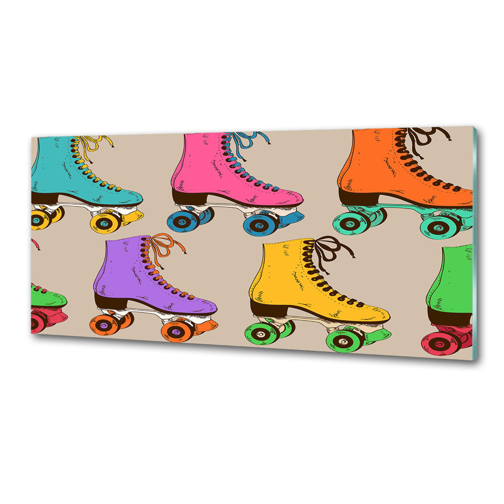 Kitchen splashback Colored roller skates