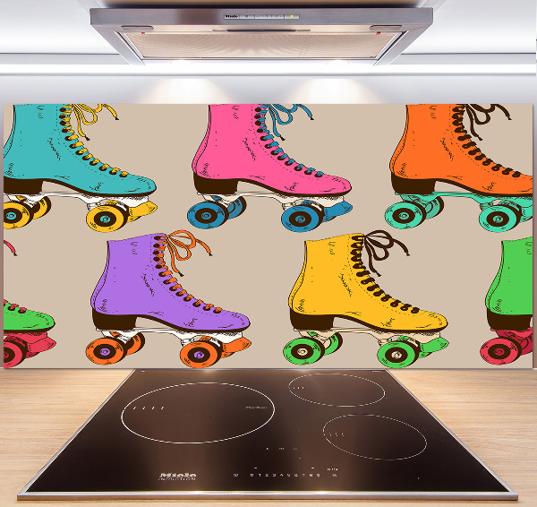 Kitchen splashback Colored roller skates