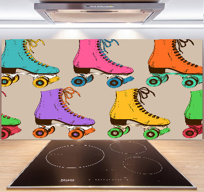 Kitchen splashback Colored roller skates