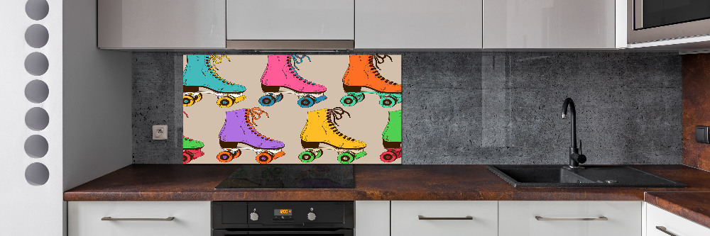 Kitchen splashback Colored roller skates