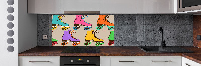 Kitchen splashback Colored roller skates