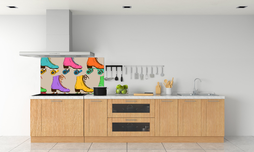 Kitchen splashback Colored roller skates