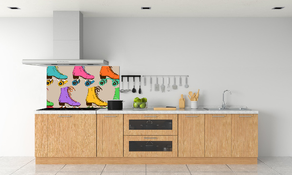 Kitchen splashback Colored roller skates