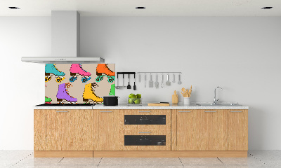 Kitchen splashback Colored roller skates