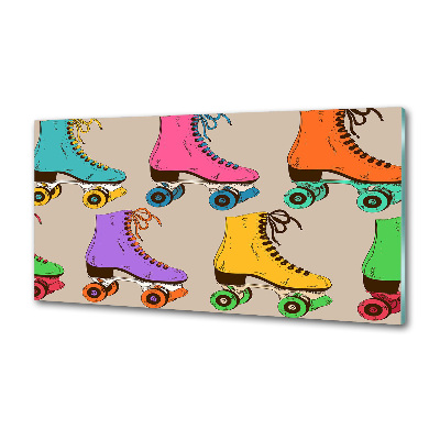 Kitchen splashback Colored roller skates