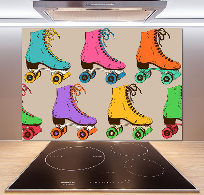 Kitchen splashback Colored roller skates