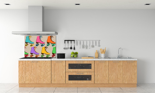 Kitchen splashback Colored roller skates