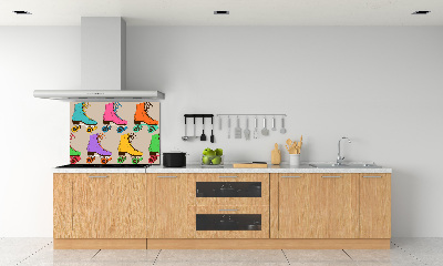 Kitchen splashback Colored roller skates