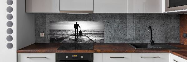 Kitchen splashback Guitarist on the pier