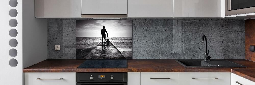 Kitchen splashback Guitarist on the pier